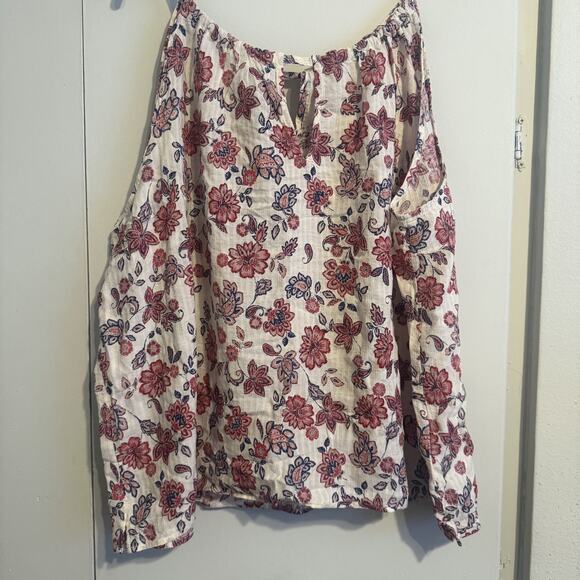 NEW Gap White Floral Sleeveless Halter Keyhole Tie Back Tank Blouse Top Size XL - Picture 5 of 7